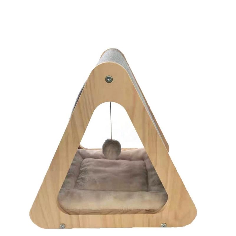 Cama de madeira da casa de Cat Friendly Furniture Foldable Cat do CARBURADOR para o risco sentido da caverna