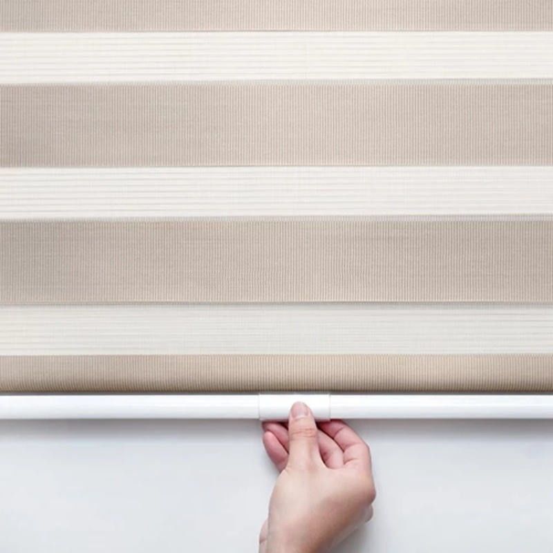 A cortina sem corda da janela dobro cega máscaras do rolo da zebra duas camadas anti UV