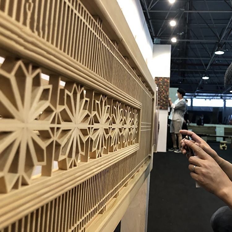 O divisor decorativo interior de Kumiko Solid Pine Wood Room do Woodworking personalizou