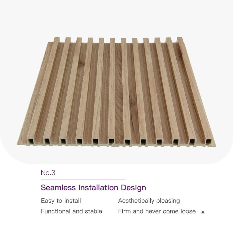 Hotel Residencial WPC Decoração de interiores de madeira Grandes painéis de parede decorativos WPC painel de parede flutuado