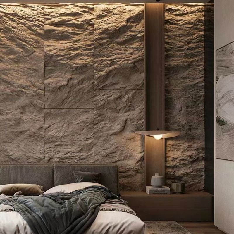 Peso leve exterior exterior decorativo PU Fux Rock Painel de pedra de poliuretano 3D Painel de parede de pedra PU
