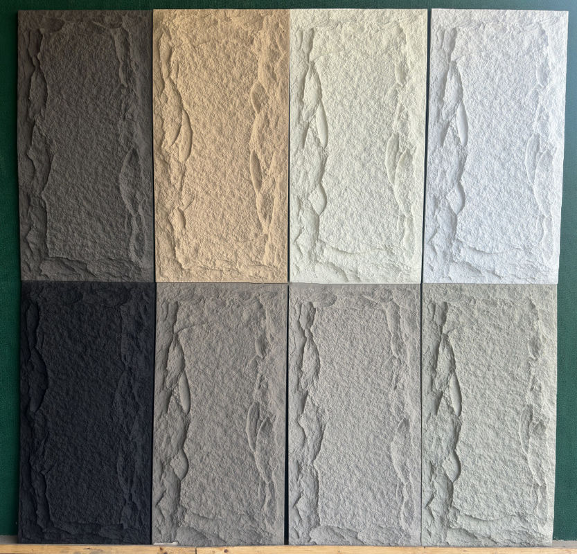 Peso leve exterior exterior decorativo PU Fux Rock Painel de pedra de poliuretano 3D Painel de parede de pedra PU