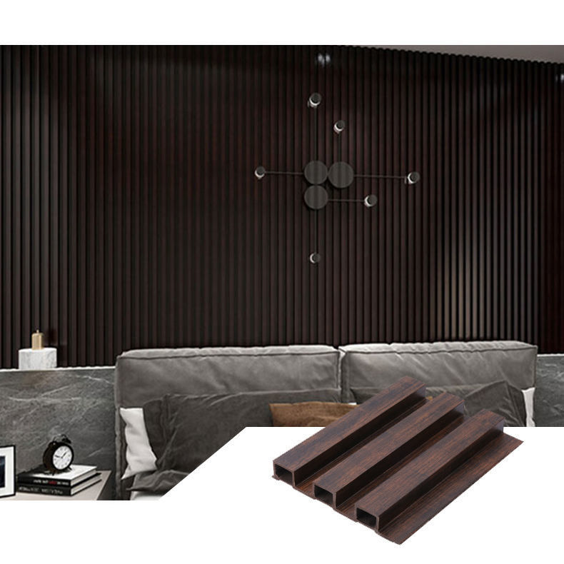 Fábrica por atacado De madeira ecológica Papel de parede WPC PVC de plástico Papel de parede TV Parede para interiores e exteriores cores personalizadas