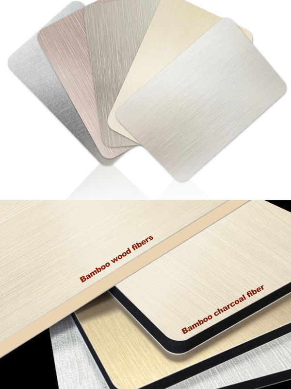 Bamboo Carvão de madeira Veneer Metal Painel de parede Placa decorativa Bamboo PET Metal Board
