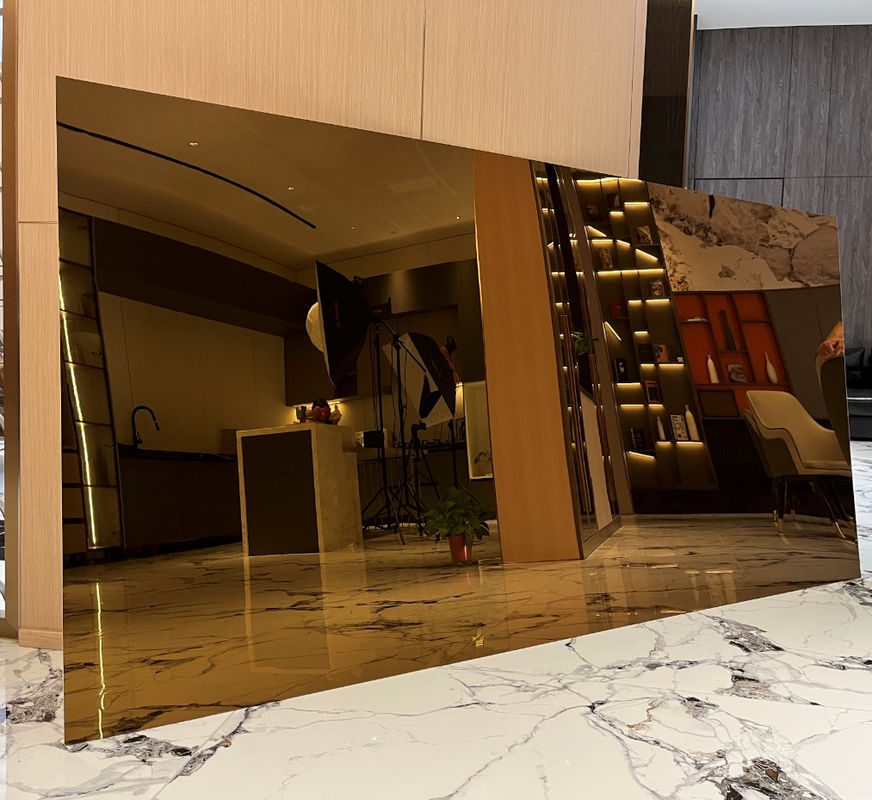 Interior Fibra de carvão de bambu Madeira Veneer Texturas metálicas Espelho sólido Painéis de parede de PVC