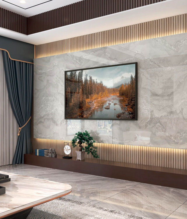 Venda a quente Painel de parede de carvão de bambu Sólido 1220 x 2800 mm Impermeável Composto de mármore grão de bambu Painel de carvão