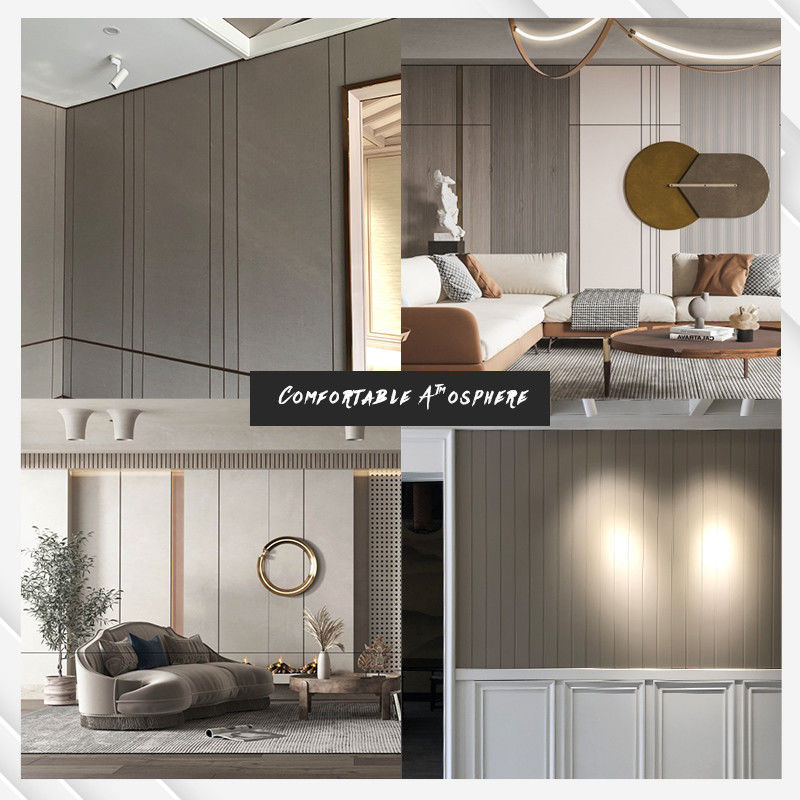 Cor de madeira e cor de mármore Amigável ao meio ambiente Madeira interior Plástico Grão de madeira PVC Painel de parede interior decorativo