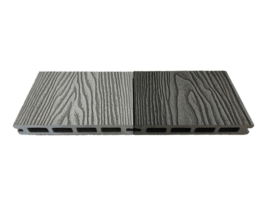 Outdoor Madeira Plástico composto Decking piso de madeira 3D em relevo WPC piso composto deck