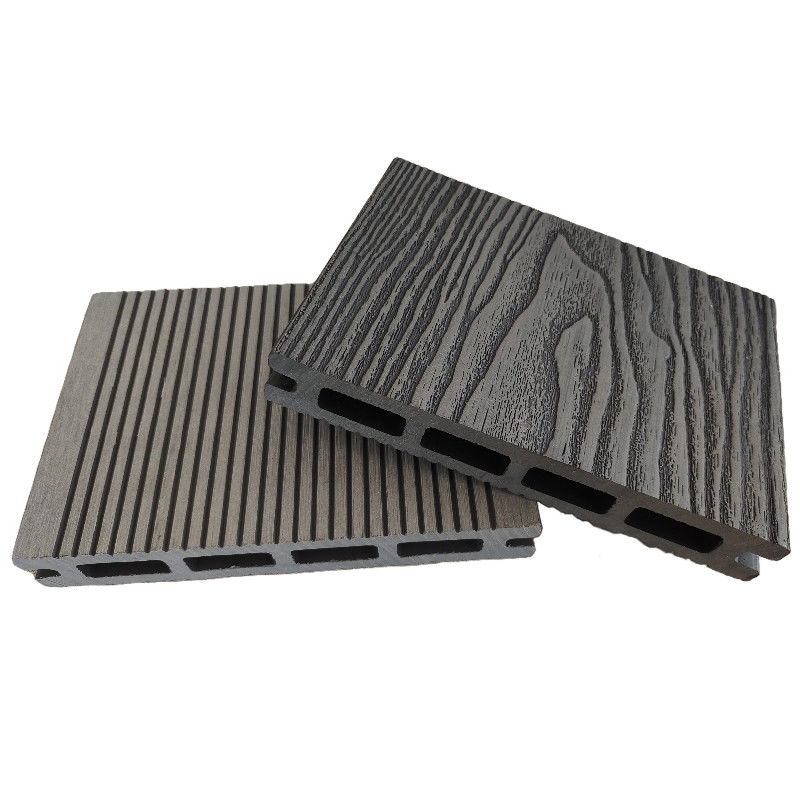Outdoor Madeira Plástico composto Decking piso de madeira 3D em relevo WPC piso composto deck