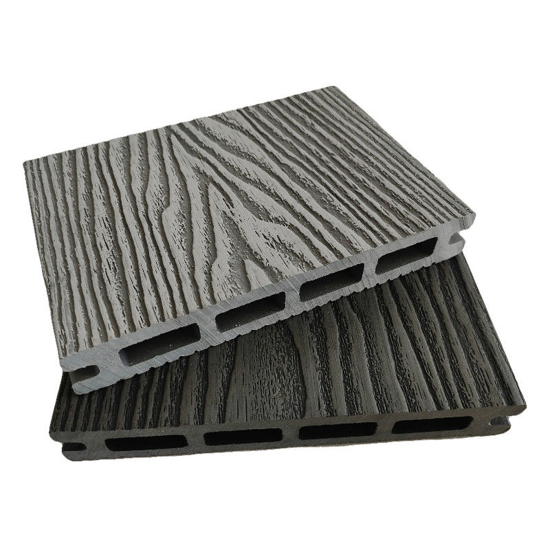 Outdoor Madeira Plástico composto Decking piso de madeira 3D em relevo WPC piso composto deck