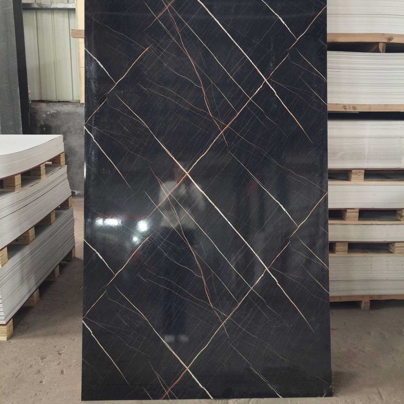 Painel de parede de folha de mármore UV PVC leve em 3 mm ou 4 mm espessura 3d