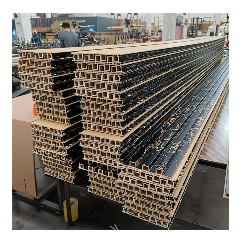 Painéis de parede de madeira de plástico laminado Wpc Painéis de parede de madeira de plástico laminado Wpc