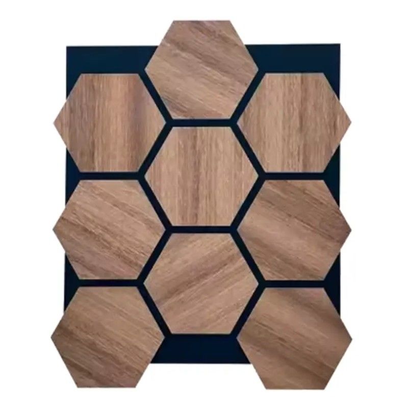 Melhore a experiência acústica 3D Hexagon Painéis de parede de madeira à prova de som rosa laranja branco ou cores personalizadas