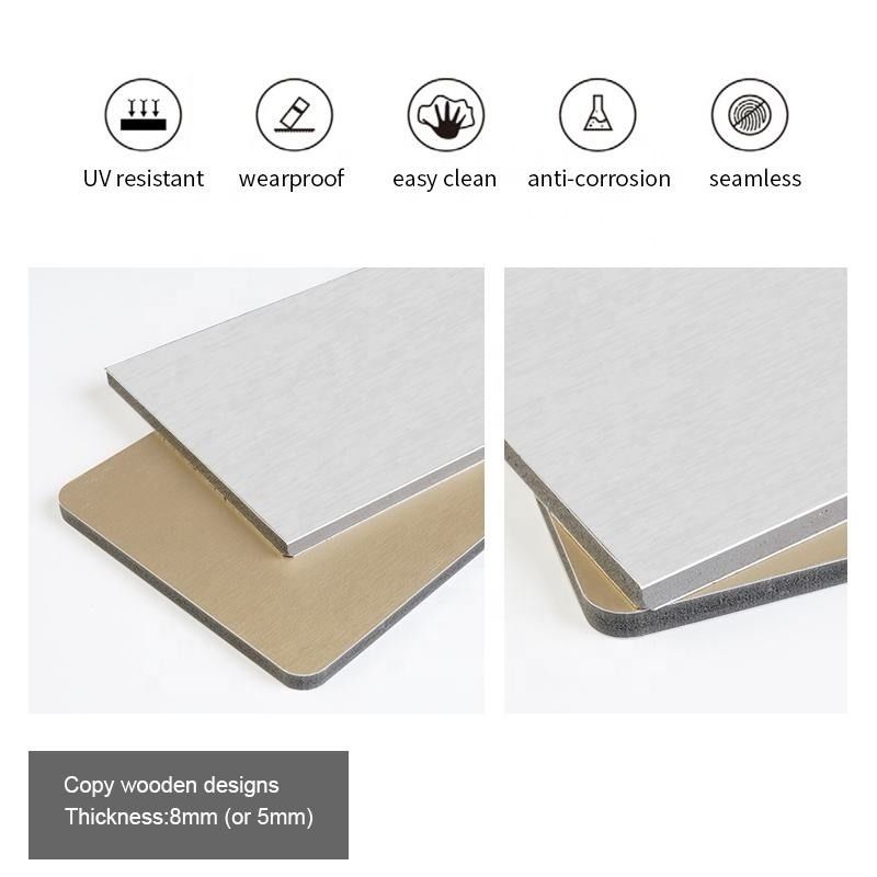 Folhas Outros painéis decorativos Revestimento de interiores compostos Metal Grão Bambú Fibra de Carvão