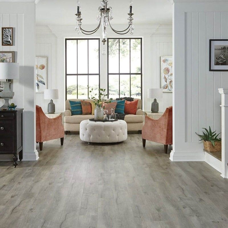 pavimentos de plástico sem grãos de madeira de luxo revestidos com pavimentos de PVC de polímero de pedra de 6 mm