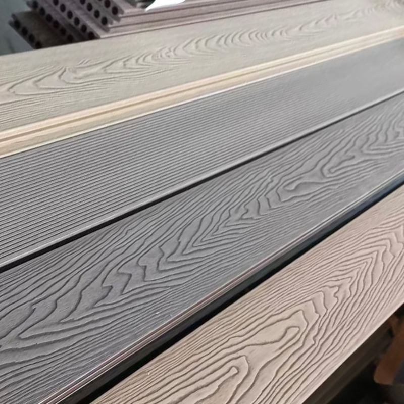 Material de piso composto de madeira plástica à prova d'água Teca e PVC azulejos exteriores quadrados