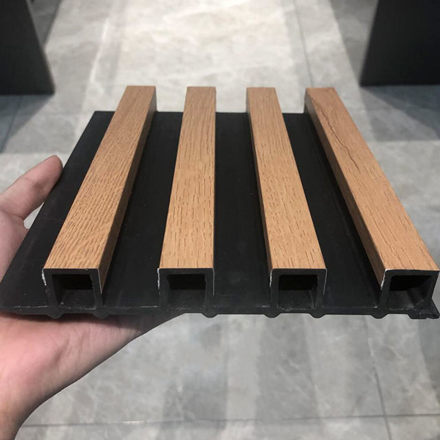 Painel de Parede Interior Wpc Pvc Fat 3D Decor Wpc Painel de Parede para Interior Hotel Design de Bambu