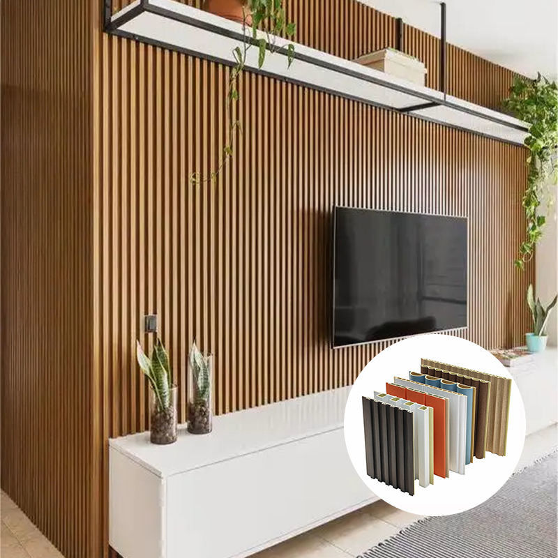 Painel decorativo WPC Lambrin para revestimento de parede interior em ambientes domésticos