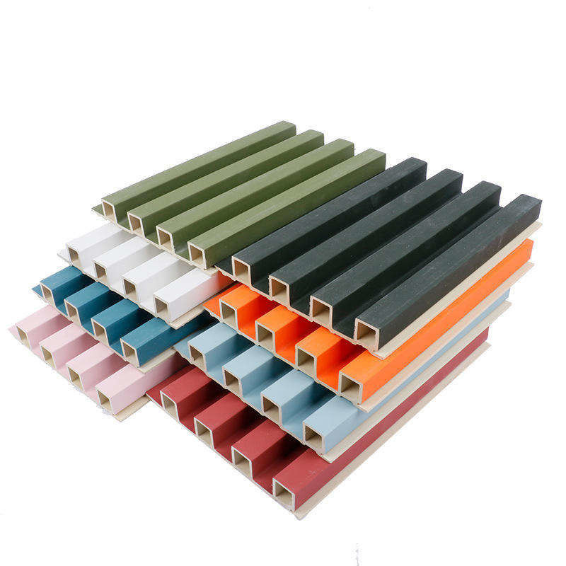 Pvc 3D Fluted Decorative Lambrin Madeira Composite Interior Fluted Painéis Wpc Painel de parede revestimento Proteção contra incêndio Para exigir o cliente