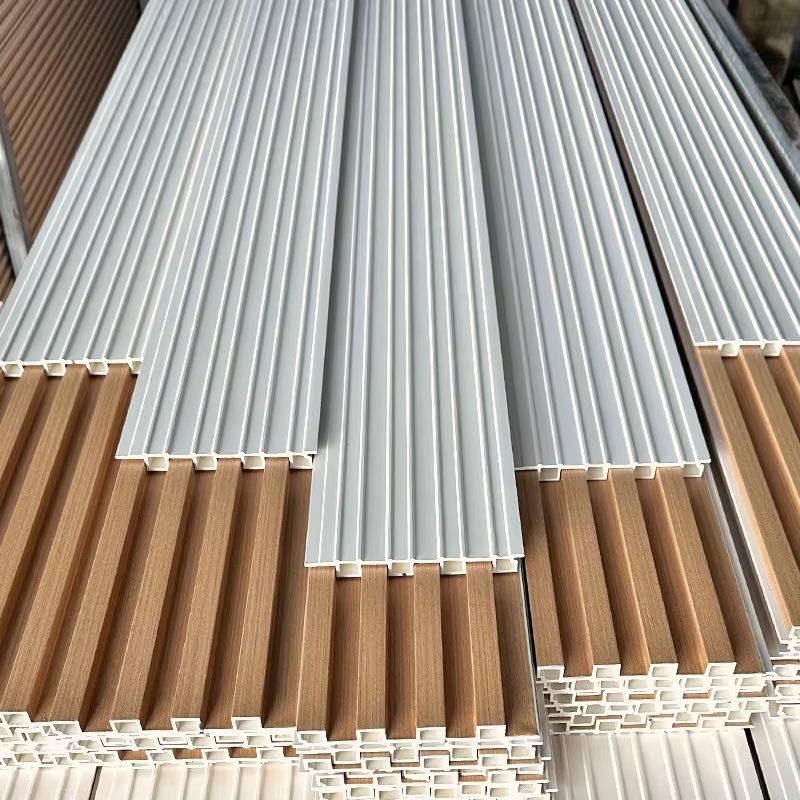 Preço por atacado Design moderno Painel de parede WPC Anti-estático Painel de parede de ripas de madeira interior para revestimento de parede WPC à prova d'água para interiores