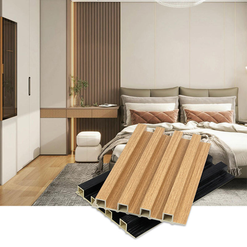 Painel de Parede WPC Moderno Impermeável com Ranhuras para Decoração de Interiores e Painéis de Fundo