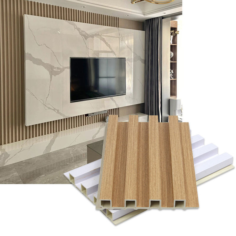 Painel de Parede WPC Moderno Impermeável com Ranhuras para Decoração de Interiores e Painéis de Fundo