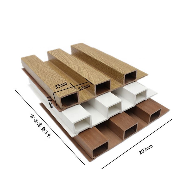 Impermeável Integrado Outro Painel de Parede Painéis curvos de madeira PVC Decoração de parede Interior Painel de parede Wpc Slat