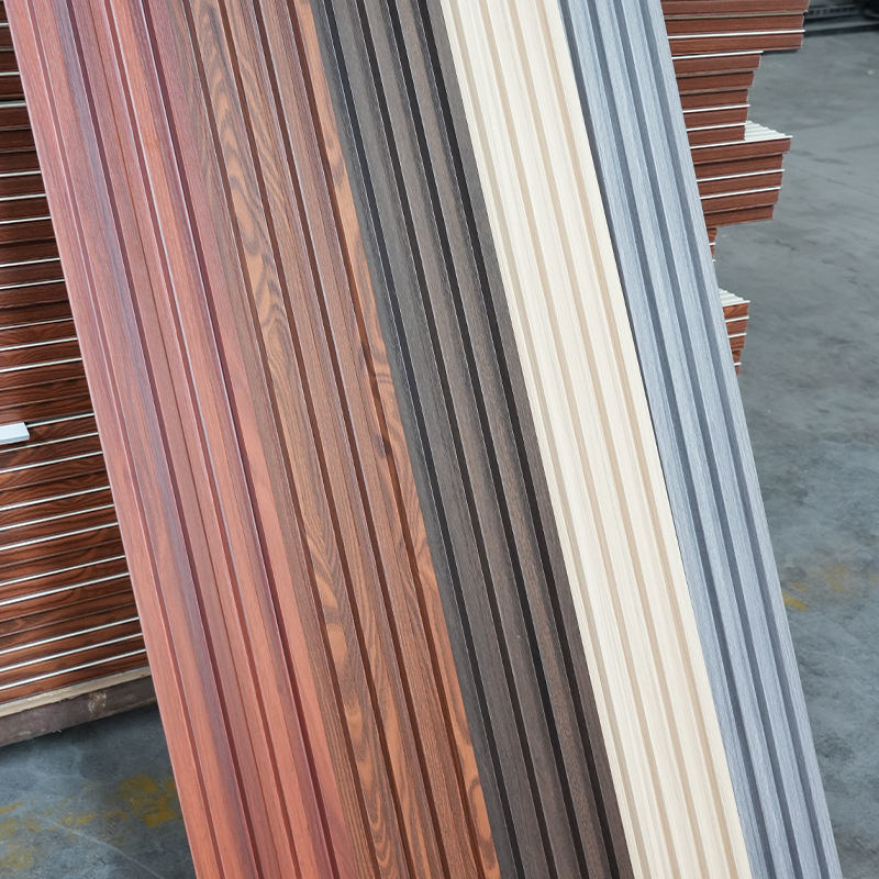 Painel de Parede WPC Impermeável para Fundo de TV para Decoração de Interiores em Hotéis e Apartamentos Feito de Plástico