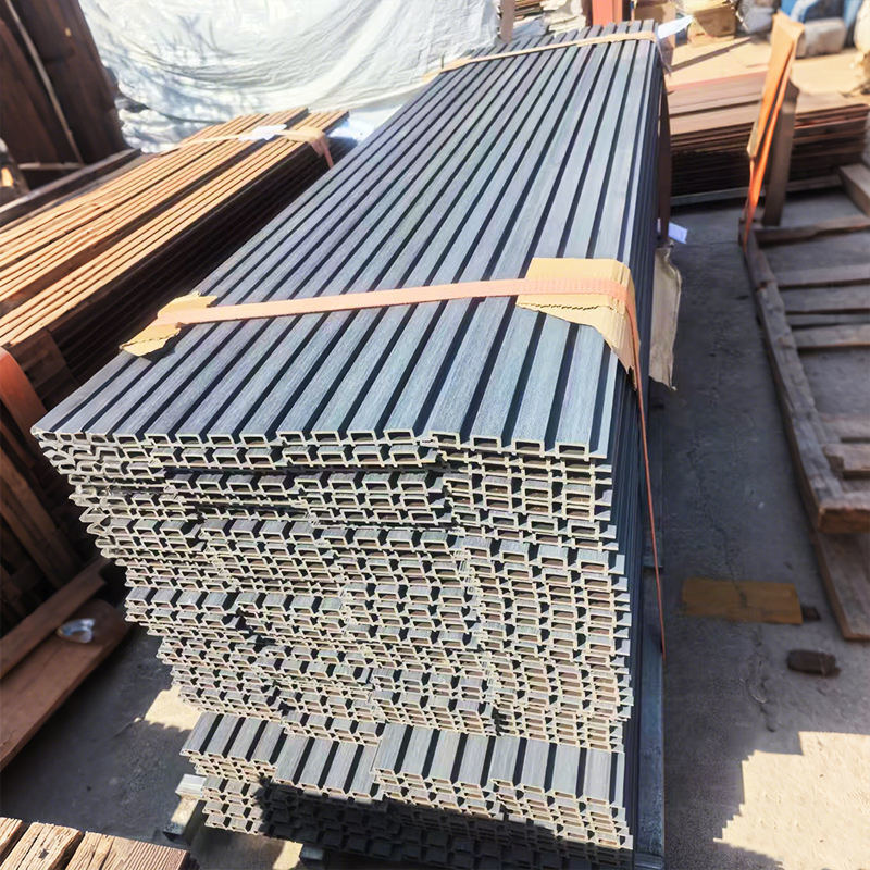 Madeira Plástico Composto Exterior Exterior Wpc revestimento de parede Wpc resistente à água painel flutuado painel de parede decorativo exterior