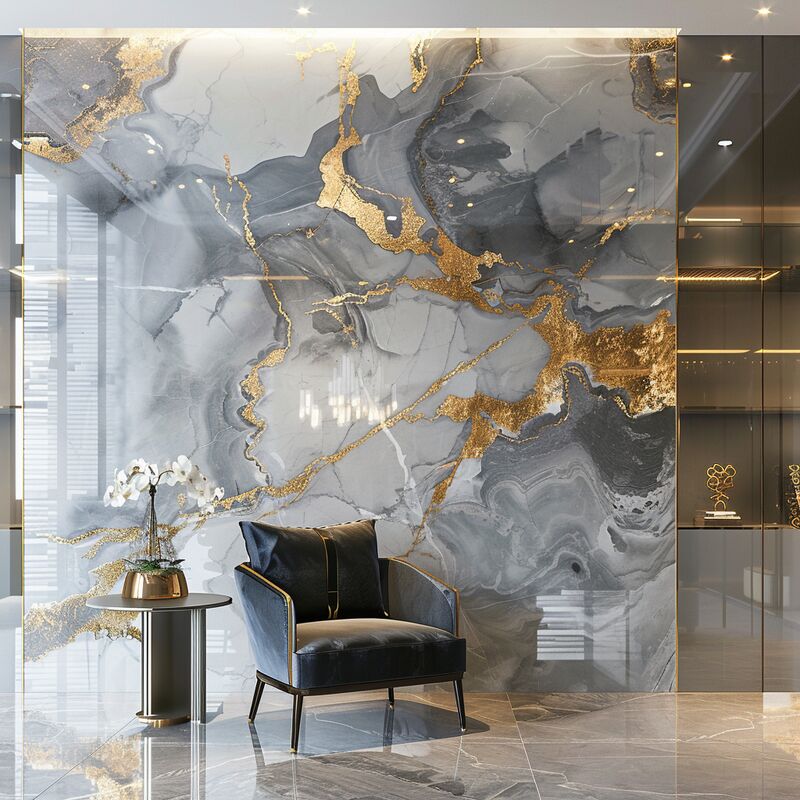 600*2440mm 4mm 5mm Custom Design SPC Marble Board Impermeável para o Interior Pvc Painel de Parede Plástico UV Folha de Mármore