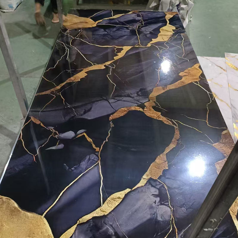 1220*2440mm Painel de parede de folha de mármore de PVC para decoração de parede interior