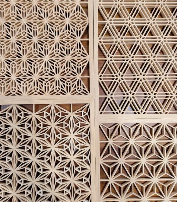 Estética Tradicional Técnica de Trabalho de Madeira de Junção de Peças de Madeira Juntas Kumiko Usando Mortise presentes feitos à mão