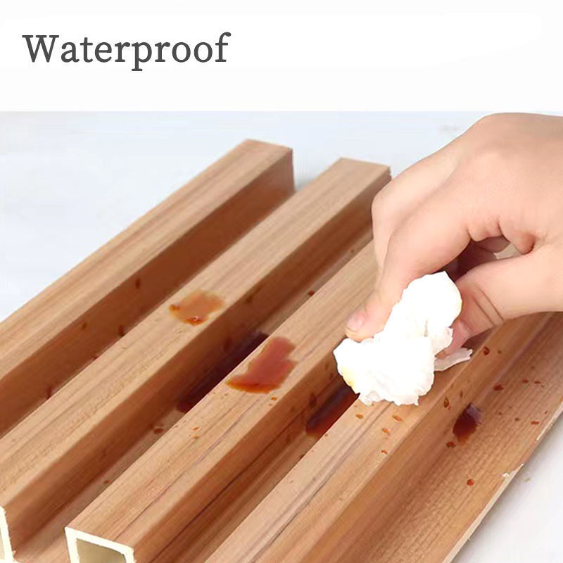 Painel de parede de PVC WPC Painel 3D de grãos de madeira para decoração