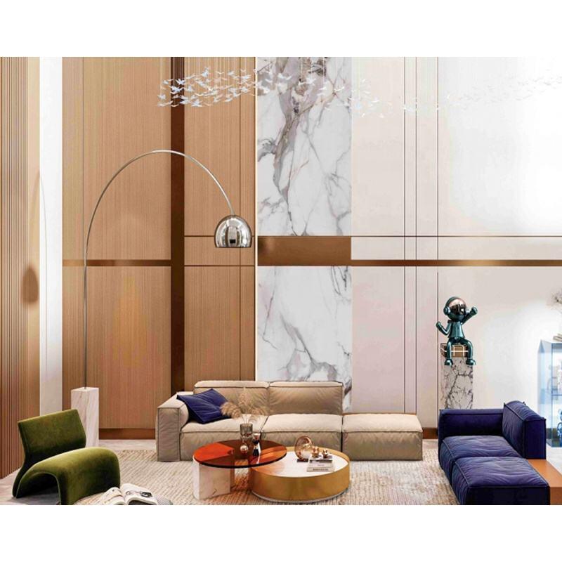 Painel de mármore PVC com design 3D leve e à prova d'água para painel de parede, placa de mármore UV para decoração de interiores