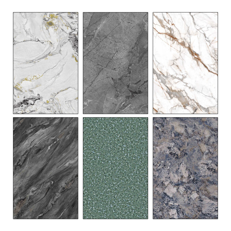 Painel de mármore PVC com design 3D leve e à prova d'água para painel de parede, placa de mármore UV para decoração de interiores