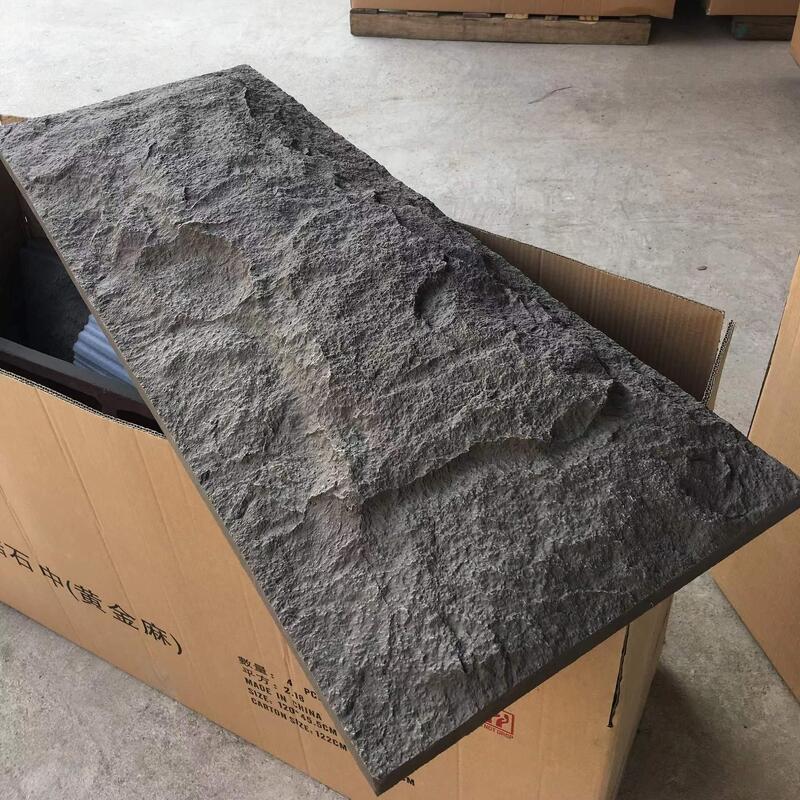 Painel de Parede de Pedra PU com Design Moderno, Espuma de Pedra Artificial PVC para Função Impermeável Interior Exterior, Tipo de Folha Decorativa