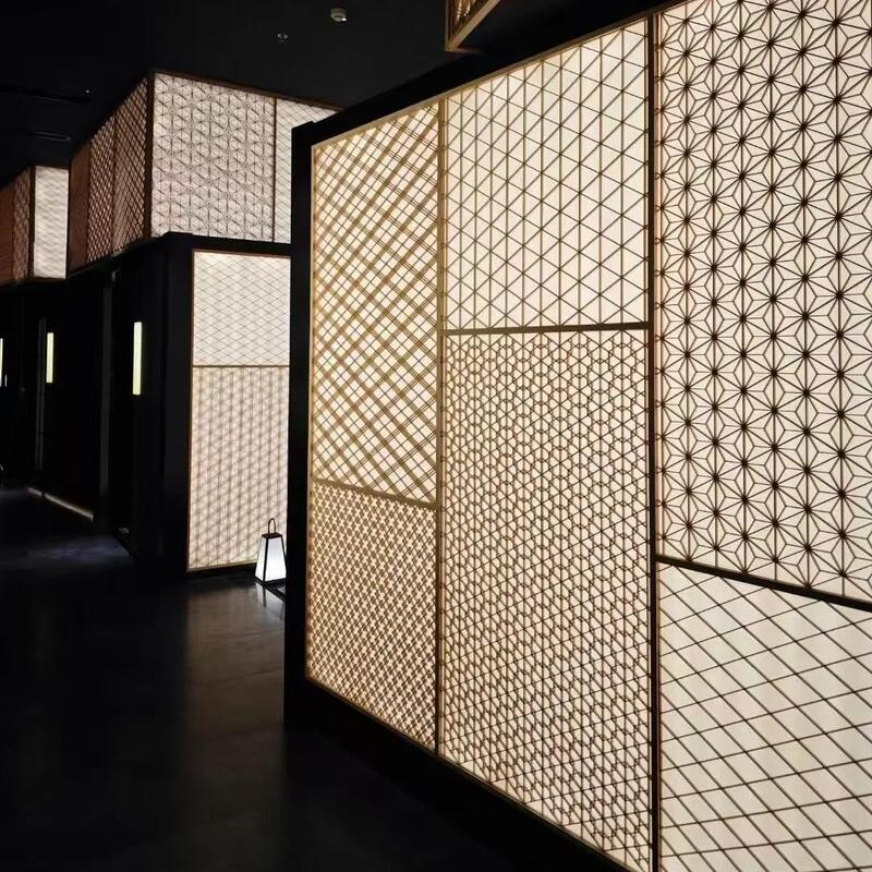 Trabalho de madeira Kumiko Artesanato de madeira para porta de madeira Janela Caixa de madeira Parede de decoração de restaurante japonês