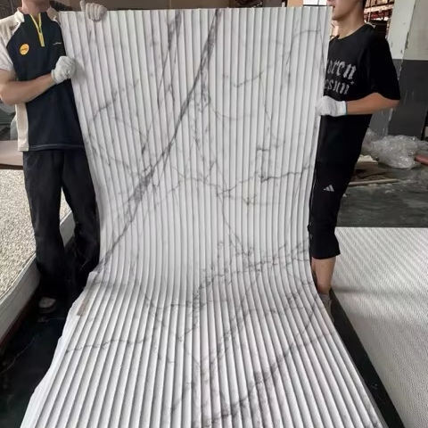 MCM Soft Series Design moderno Flexível Artificial Eco-friendly Fireproof Waterproof Big Slab Decoração de parede exterior interior 3D