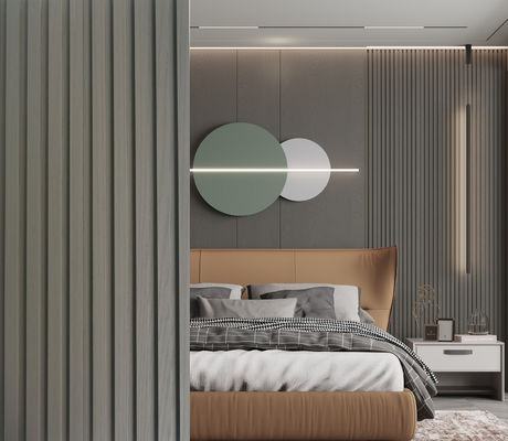 Placa acanelado Eco da parede de Wpc do painel de parede da fibra da madeira do clássico 3000mm WPC amigável