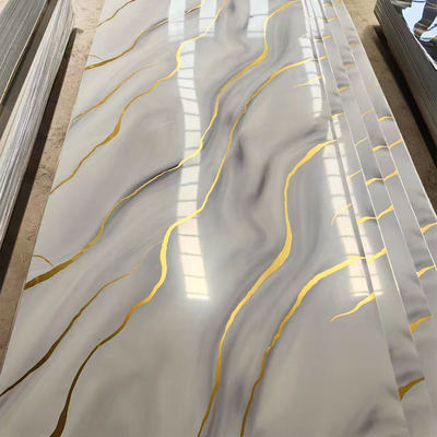 1.22m*2.44m Modern Waterproof PVC Marble Wall Panel Easy DIY UV Installation For Hotel Or Apartment Wall Decoration