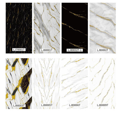 Thickness 3mm PVC Wall Panel / PVC Marble UV Sheet Processing Service Moulding 1220x2440mm