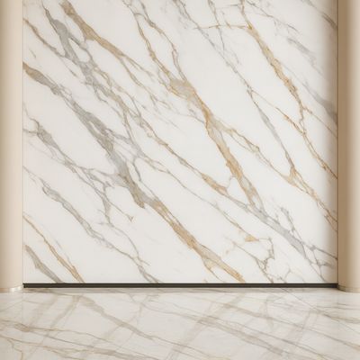 Pedra Sinterizada com Aspeto de Mármore em 3200*1600mm, Escolha Perfeita para Revestimento de Pavimentos Interiores e Painéis de Parede Decorativos